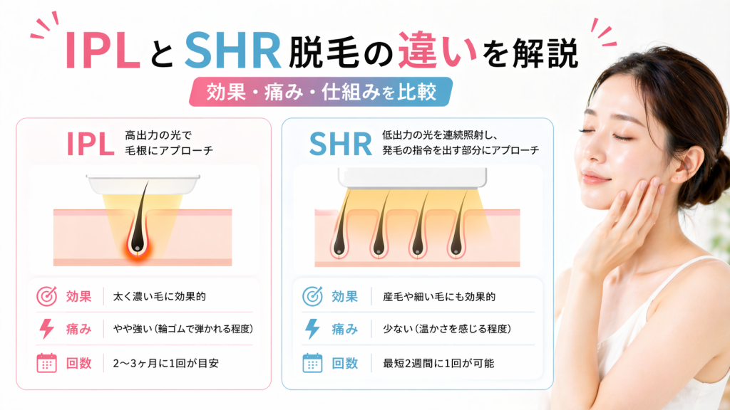 IPLとSHR脱毛の違いを解説｜効果・痛み・仕組みを比較｜豊橋市の美容脱毛サロン