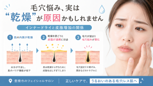 毛穴悪化の原因は乾燥かも？インナードライと皮脂増加の関係を解説｜豊橋市フェイシャルサロン